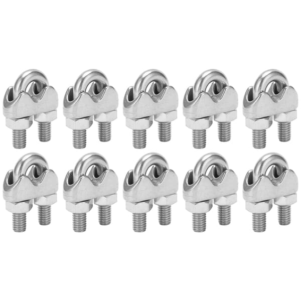 10 stk. 1/4 tomme M6 rustfrit stål wire reb klemme U bolt sadel fitting