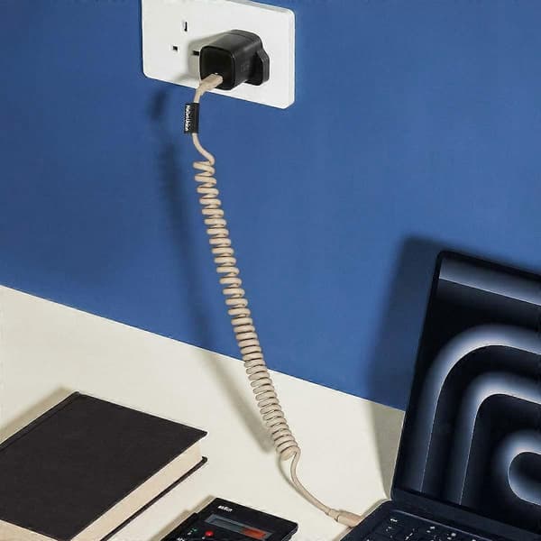 USB-C–USB-C-kaapeli 60W kierretty 1,2m POP-sarja pikalataus Beige