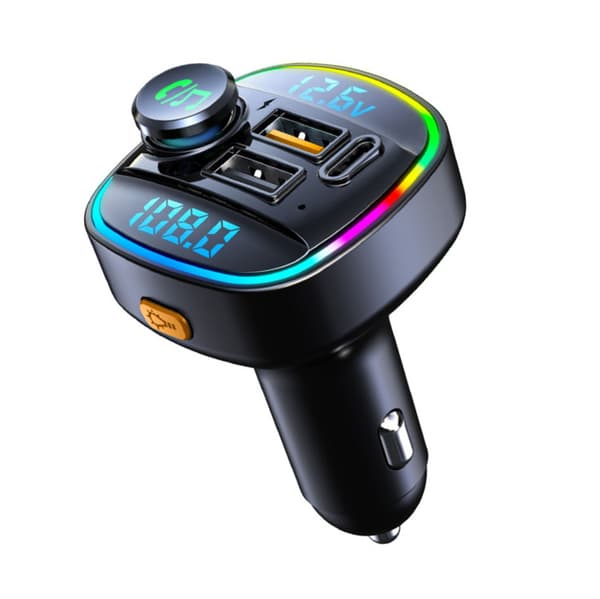 FM-sender Bluetooth Dual USB Biloplader 7 Farver Højtydende Stereo Universal Pasform