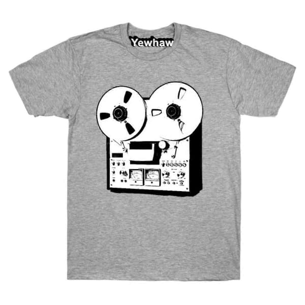 Spole til spole lydspiller T-skjorte Audiophile Tee Gray S
