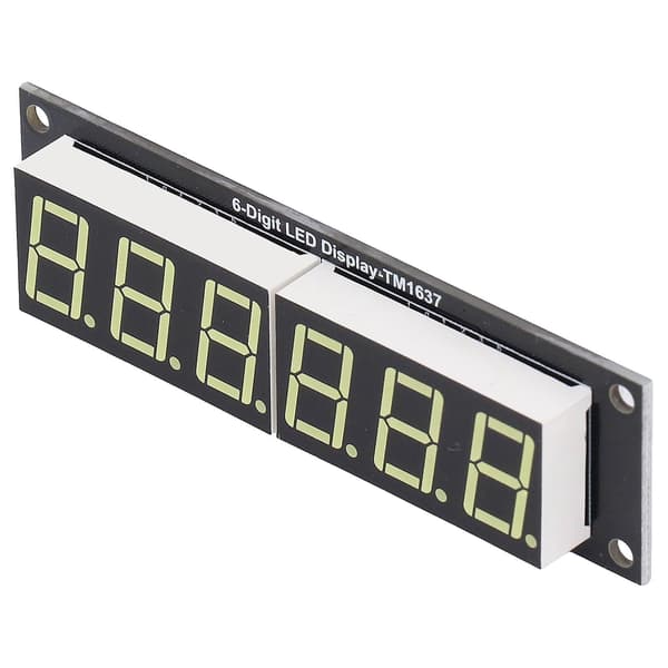 LED-display digitalt rör 6-siffrigt 7-segments decimal vitt ljus digital displaymodul