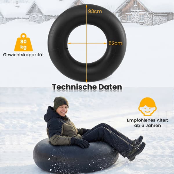 Kraftig gummi sne- og flodslange, 93 cm diameter 3250