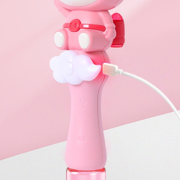 Automaattinen sähköinen Bubble Stick Bubble Machine (vaaleanpunainen söpö sika [värilaatikko]),