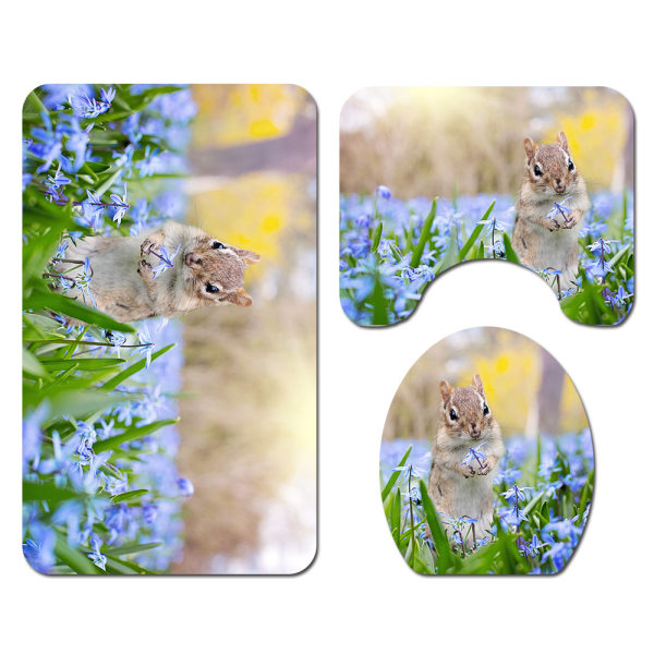 Animal Series Vattentät duschdraperi Fyra delar set Badrumsgardin, M1,