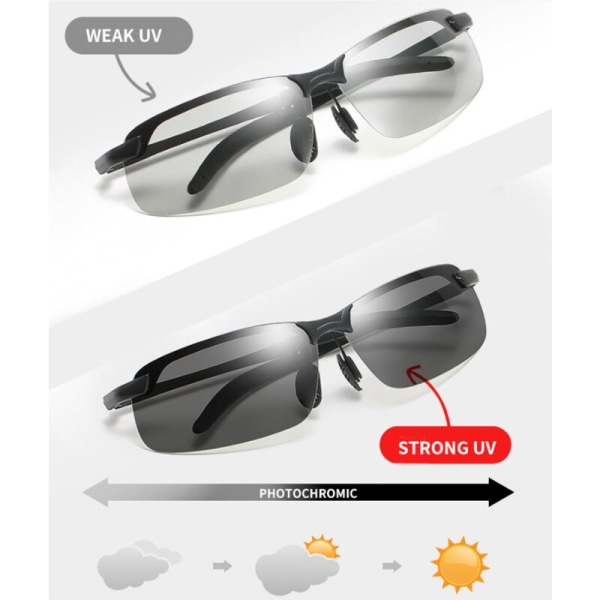 Män polariserade fotokromatiska solglasögon Körning Fiske Golfglasögon UVA UVB-skydd，，