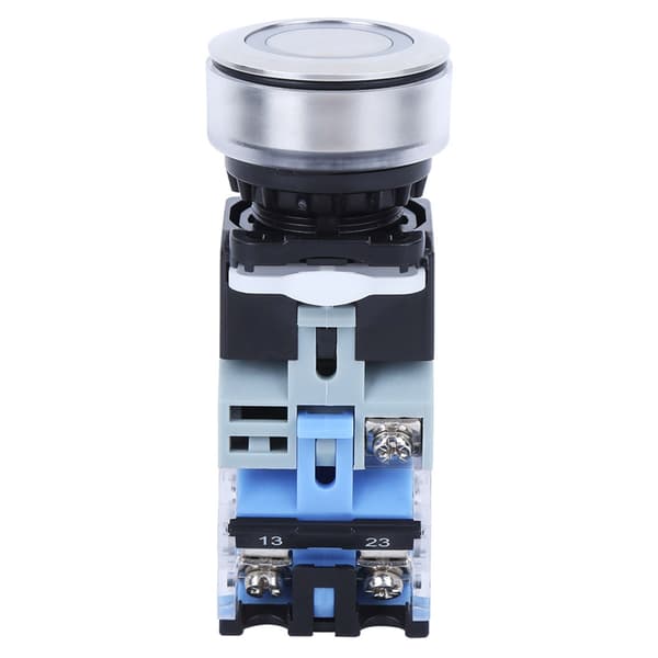 LA38 Selv-låsende trykknappbryter 30mm Diameter AC DC 12V Blått Lys