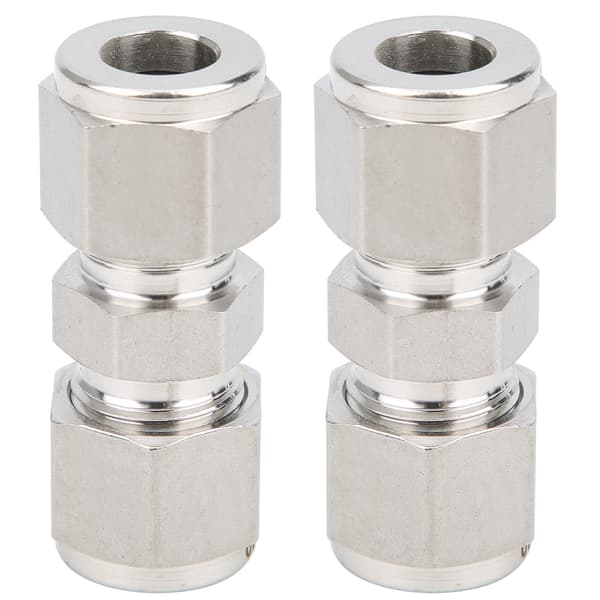 316 rustfrit stål dobbeltmuffe røradapter lige kompressionsfitting 2 STK 10 mm