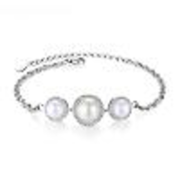 S925 Sterling Silver Armband 3a Zircon Freshwater Pearl Armband För Kvinnor