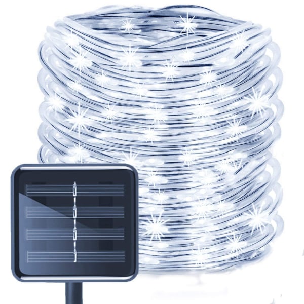 LED String Lights Solar Kobber Rør String Lights Festlige Dekorative Lights (Klar hvid)