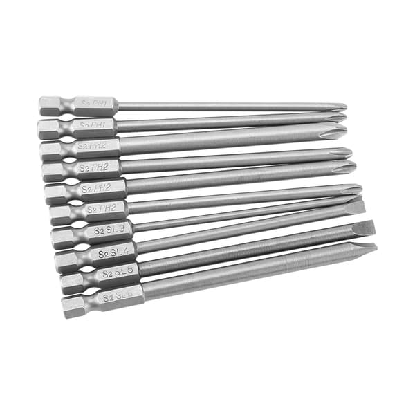10 stk. S2 Stål Krydshoved PH1 PH2 Skruetrækkerbitsæt 1/4 tomme Hex Skaft 100 mm
