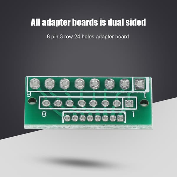 Adapterkort med 8 stifter, 3 rader, 24 hull for trådløse moduler (10 stk)