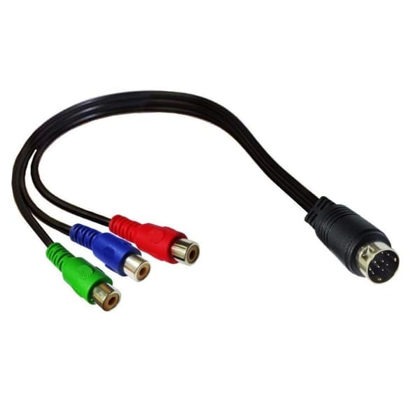 Fleksibelt 9-bens til 3RCA hun video lydkabel med kobberkerner 30 cm