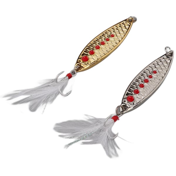 2-pack Röda Prickiga Reflekterande Lätta Antikorrosions Spinnerbaits Sötvattensfiskedrag 15g