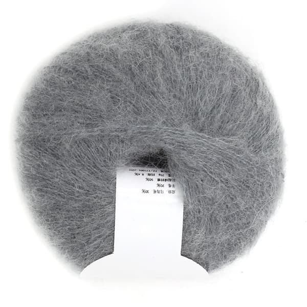 Pehmeä Mohair Pashmina Neulelanka Vaaleanharmaa