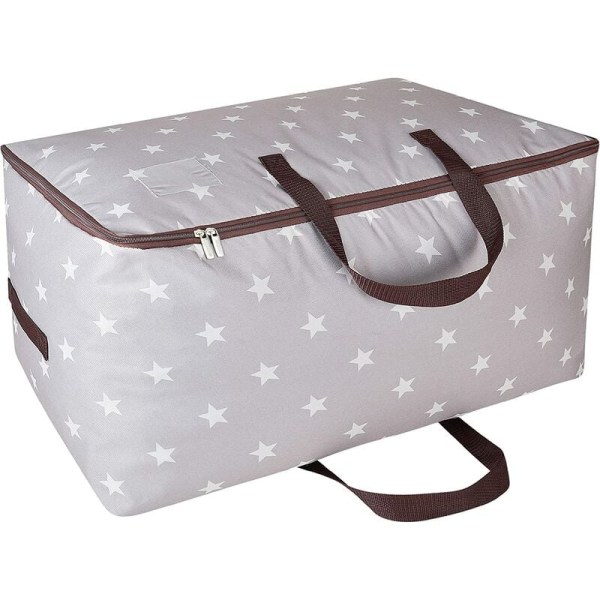 Pakke 100L plaggpose, vanntett fortykket overdimensjonert oppbevaringspose, reiseveske (grå stjerne)