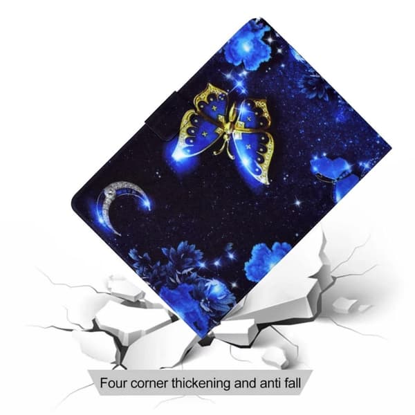 [HT]Apple iPad 10.9 2022 Sammenleggbart deksel kortholder - Blå sommerfugl Blue blue