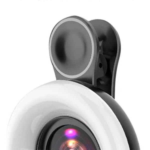 Universal mobiltelefon fyldlys 15x makroobjektiv bred makro til Android Pink Black