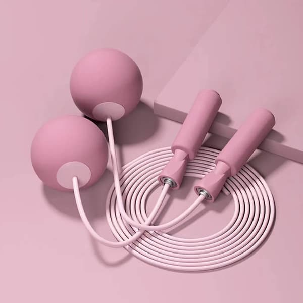 Bærbart vægtet sjippetov til træning, pink