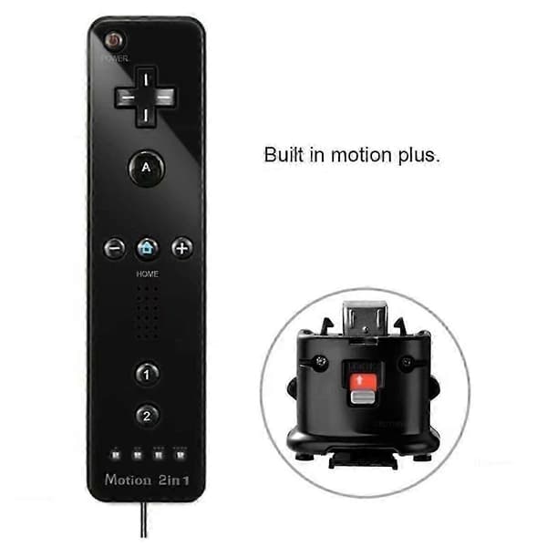 Ny Bluetooth-gamepad for U-konsoll med Motion Plus, avansert Nunchuck og komfortabel håndleddsremfjernkontroll White