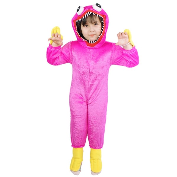 Huggy Wuggy Kostym Poppy Playtime Suit Barndräkt Pink L(130)