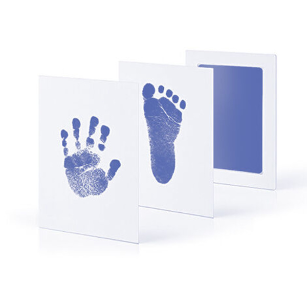 Set med 2 baby och fotspår, säker giftfri 9,5 x 5,7 cm himmelsblå