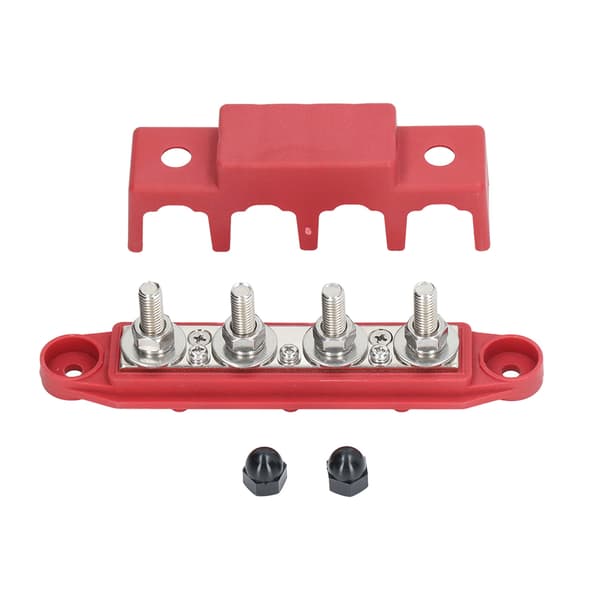 Röd Marin RV 4-polig M8 Terminal Stud Distributionsblock 250 Amp