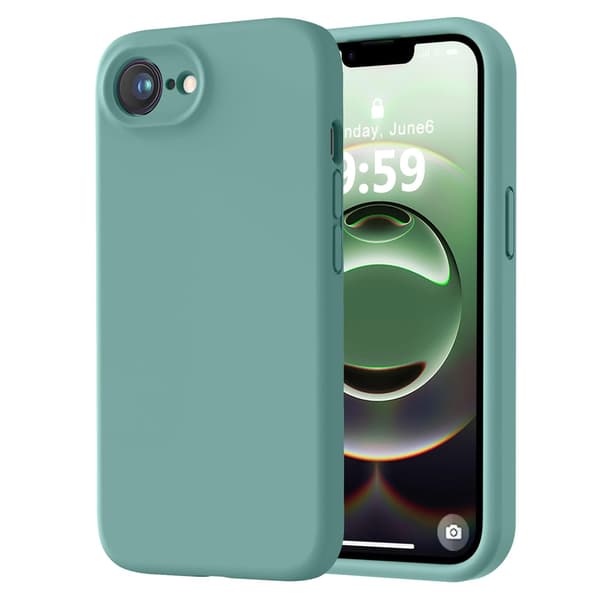 iPhone 16E Deksel med Mikrofiber & Anti-skli Alpgrön