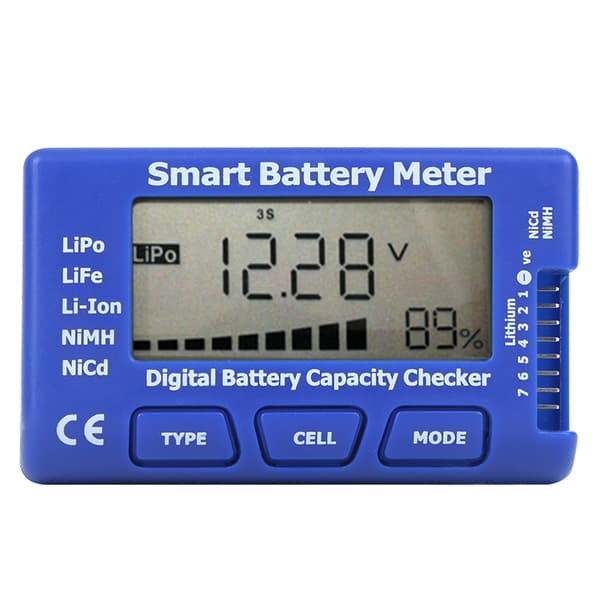 Intelligent Digital Batteritester LCD-skærm 5 i 1 Batterikapacitetsmonitor