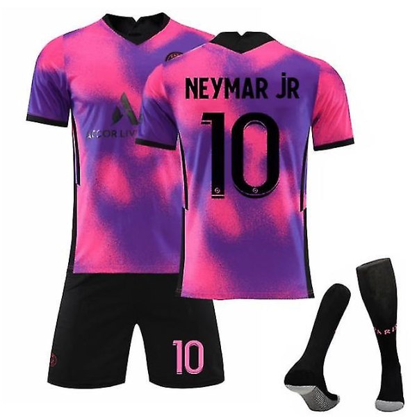 Fodboldsæt Fodboldtrøje Trænings-T-shirt nr. 10 Neymar Colorful kids 26(140-150cm)