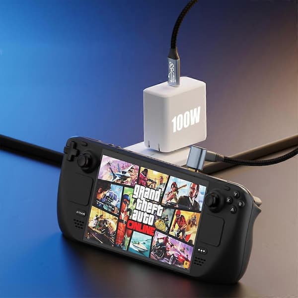 100W oikeakulmainen USB C - USB C -kaapeli, 0,5M-3M USB C - C Type-C pikalataus 3m