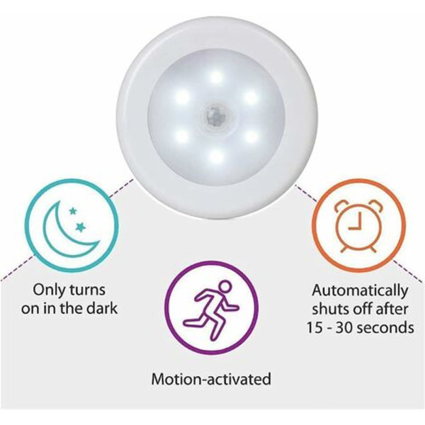 Set med 2 LED självhäftande lampor, LED-belysning med magnetisk bas (batteridriven)