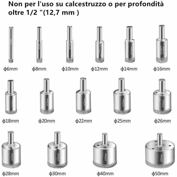 15 st glasborrskärar set 6-50 mm HSS diamantskärare Kolstål diamantskärare Våtskärning för kakel