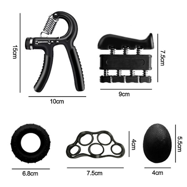 Grip Strength Trainer Kit (5 Pack), Håndgrep Strengthener Hand Kit