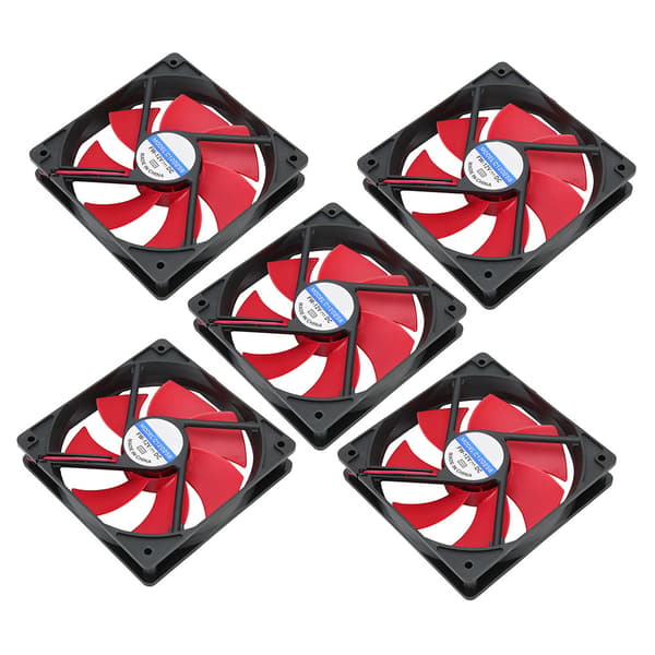 5 stk. Computer Strømforsyning Køleventilator Strømforsyning Køler LED PC Kabinet Ventilator Køleplade 12V 12cm
