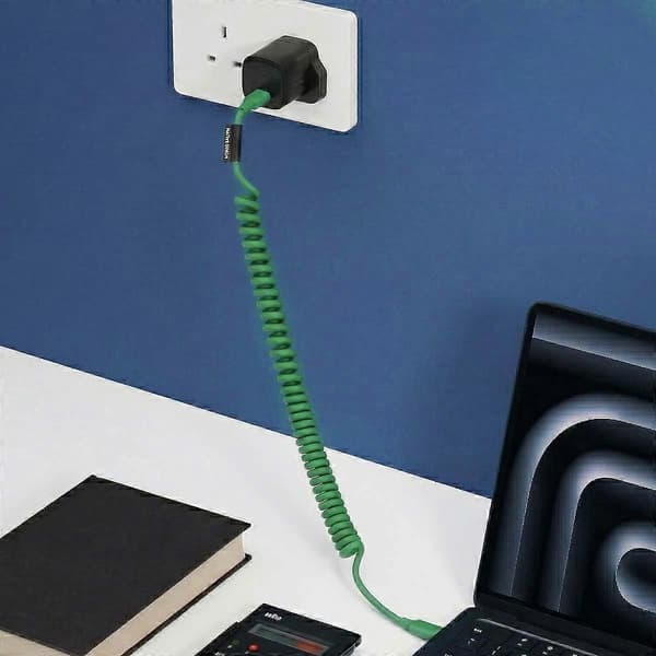 USB-C–USB-C-kaapeli 60W kierretty 2,4m POP-sarja pikalataus Green