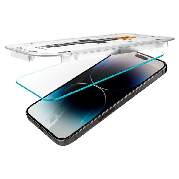 Spigen iPhone 14 Pro 2-PACK GLAS.tR \"Ez Fit\" -näytönsuoja Transparent Härdat glas
