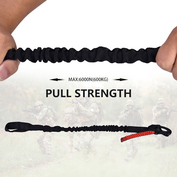 Udendørs CS essentiel pistolreb taktisk missionsreb elastisk sikkerhedsreb talje beskyttelse deluxe version (sort (SL-21-BK)) Black