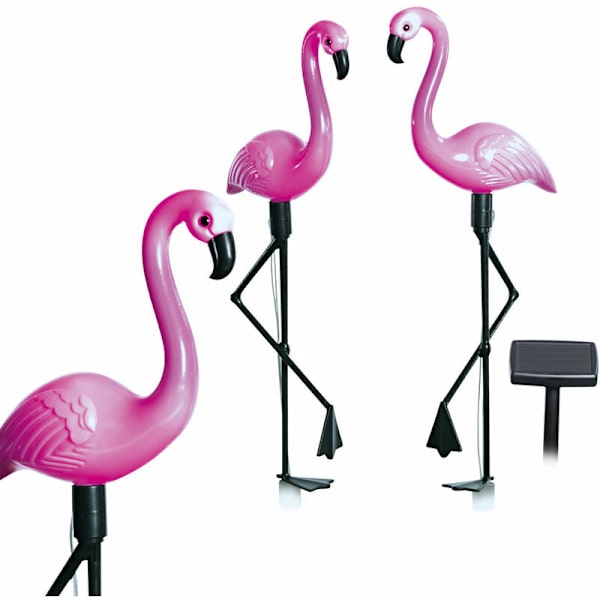 Solar LED udendørslampe Plænelys Flamingoer Havebelysning Vandtæt jordspot Flamingo hvidt lys, kræver ingen udv.