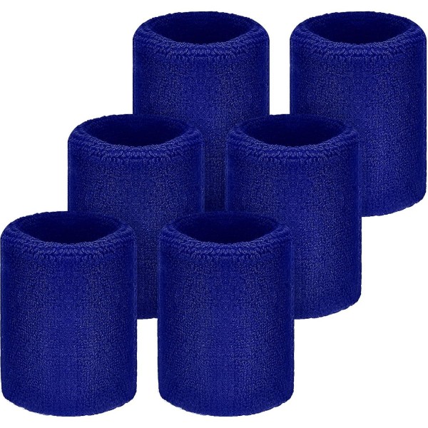 6 stk blå håndledsbeskytter i bomuld