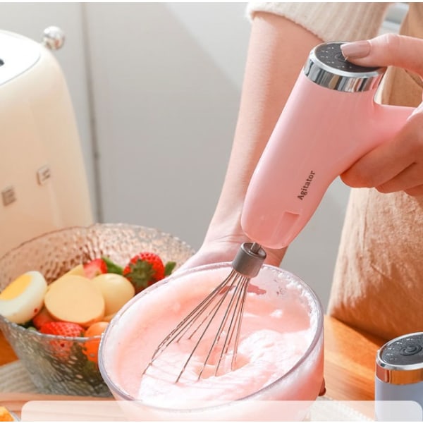 Pink Elektrisk æggepisker Hjemmekøkken Trådløs kødkværn Blender Desktop Blender Lille genopladelig hvidløgsstøder
