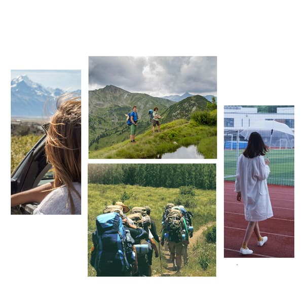 Lett Ventilerende EVA Regnponcho Vanntett Regnfrakk for Utendørs Reise Camping Hvit