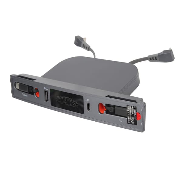 Tesla Model 3 Y 2021 til 2023 USB-hub 27W hurtiglading 2 kabler midtkonsoll dokkingstasjon erstatning