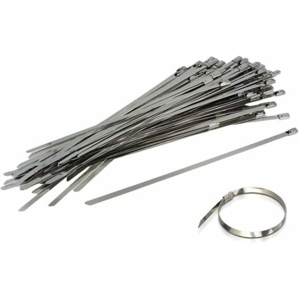 100 rustfrit stålklemmer Bredde 4,6 mm Klasse 304 rustfrit stål metalslangeklemme til binding af rørkabelledninger