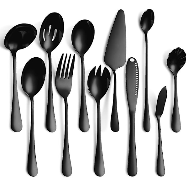 Bestiksæt Serveringsstykke 11PC-Sort black