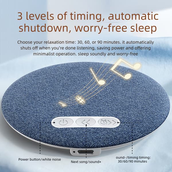 [HT] Bluetooth søvnhøyttaler med hvit støy, volumkontroll og sovetimer Blue
