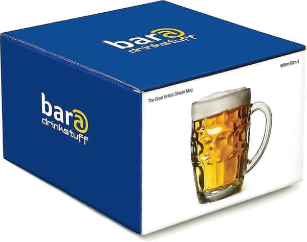 The Great British Pint Dimple Muggset om 4 Presentförpackade Glasstopar 568ml Perfekt för Ölälskare_Kvalitetsgåvor[ht]
