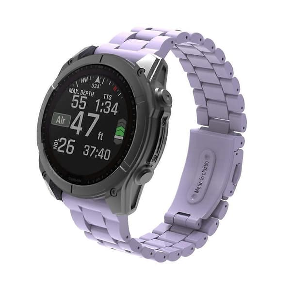 Til Garmin Fenix 8 43mm/Descent MK3 43mm Urrem 20mm Plast 3-perle Håndledsrem Multicolor Light Purple