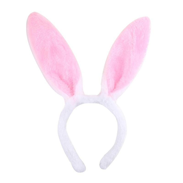 Tecknad plysch pannband Bunny Ears Hårband påsk jul Pink