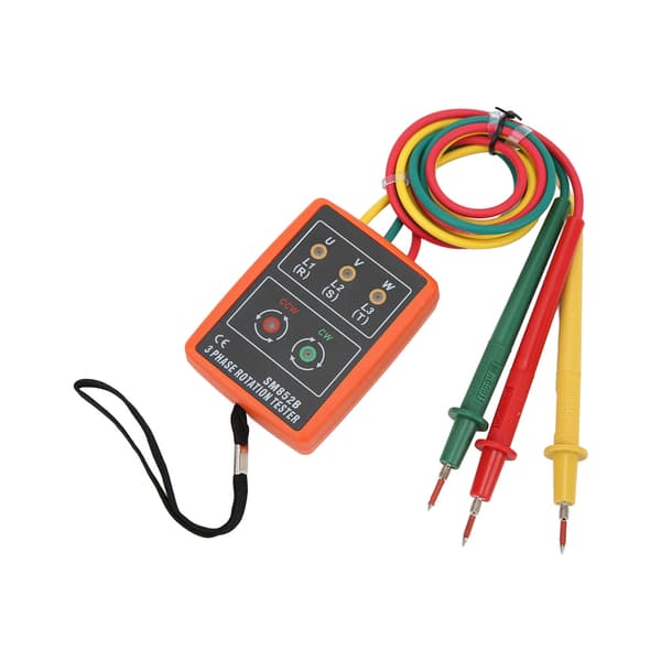 Digital 3-fase rotasjonstester, bærbar, bredt spekter AC 60 til 600V elektrisk testing
