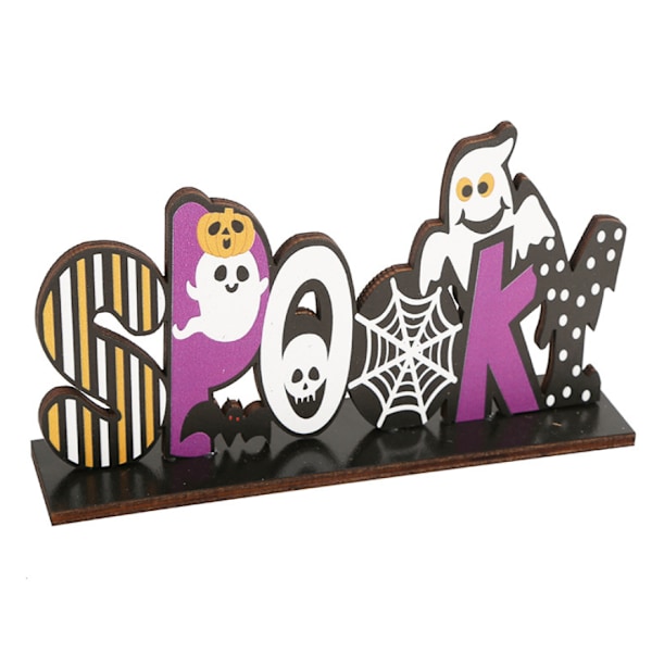 3 stykker af nye Halloween træpynt ornamenter med basis bogstav græskar skrivebord tilbehør ornamenter
